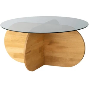Table basse Doliveir - Dmora - Bois massif - Chêne 75x81h35 cm pas cher