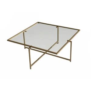 Comparateur de prix : Table basse Dhjulman - Dmora - Verre - Or 85x95h35 cm