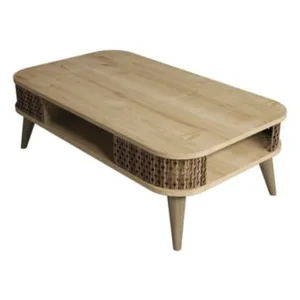 Dmora Table basse effet bois beige 105x60 h35 cm pas cher