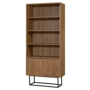 Comparateur de prix : DMORA Bibliothèque Dbozhana,  80x36h182 cm, Noyer et Noir