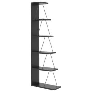 DMORA Bibliothèque effet bois anthracite, noir 50x22 cm pas cher
