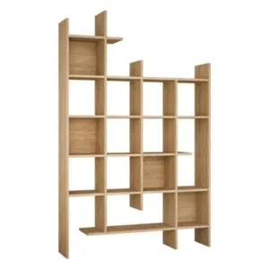 Comparateur de prix : DMORA Bibliothèque achela, etagère de bureau, porte-livre mobile, librairie, 122x26h188 cm, chêne