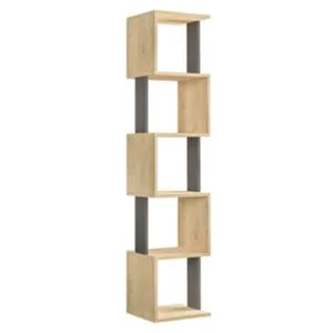 DMORA Bibliothèque nada, etagère de bureau, porte-livre mobile, librairie, 35x30h161 cm, chêne et anthraciteVendu parcarrefour