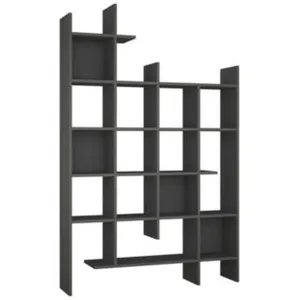 Comparateur de prix : DMORA Bibliothèque Dguidett, Etagère de bureau, Porte-livre mobile, Librairie, 122x26h188 cm, Anthracite