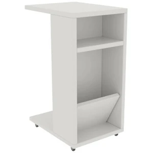 Table basse Dgambazz - Dmora - Mélamine - Blanc 30x36h63 cm pas cher