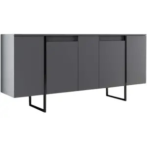 Buffet Dgarzitt - Dmora - Mélamine - Anthracite, Noir 160x40h80 cm pas cher