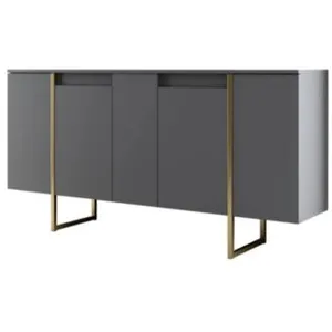 Buffet Dgarzitt - Dmora - Mélamine - Noyer, Or 160x40h80 cm