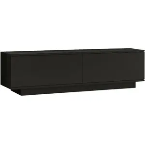 Dmora Meuble TV en bois noir 140x36h38 cm pas cher