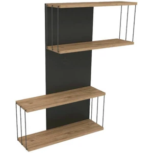 DMORA Étagère murale gerolama, étagère, tablette murale, rayonnage polyvalent, 65x19h96 cm, anthracite et chêneVendu parcarrefour