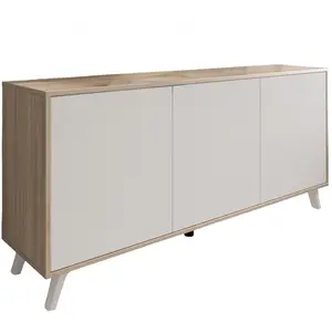 Dmora - Buffet Dabaid Gris clair, Blanc 153.9x39.6h72 cm