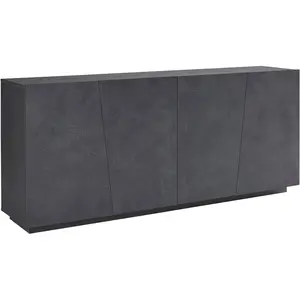 DMORA Buffet Oscar, Buffet de cuisine 4 portes, Buffet de salon, 100% Made in Italy, 200x43h86 cm, Ardoise