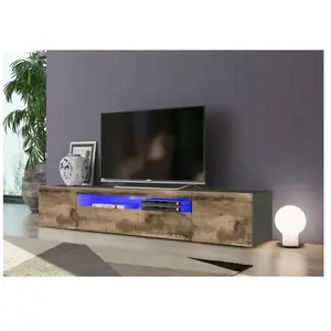 DMORA Alter Meuble TV LED - Gris pas cher