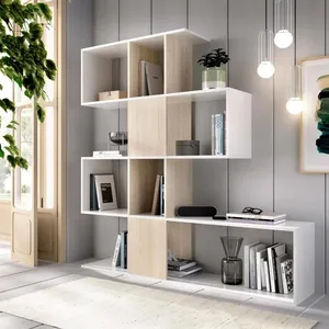 DMORA Bibliothèque effet bois blanc 145x29 cm