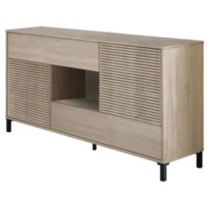 Buffet DMORA - Modèle avec deux portes et deux tiroirs - Couleur chêne... pas cher