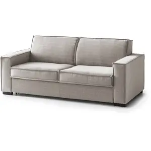 Talamo Italia Canapé lit 3 places en tissu tourterelle 220x95 cm
