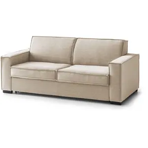 Talamo Italia Canapé lit 2 places en tissu beige 180x95 cm pas cher