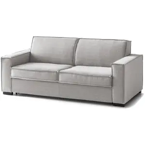 Talamo Italia Canapé lit 3 places en tissu gris 220x95 cm pas cher