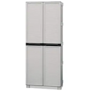 DMORA Armoire d'extérieur Liège, Mobilier d'extérieur, Armoire de buanderie polyvalente, 100% Made in Italy, Gris clair, 70x39h172 cmVendu parcarrefour