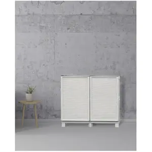 DMORA Armoire d'extérieur Dbiondin, Mobilier d'extérieur, Armoire de balcon polyvalente, Armoire d'extérieur, Gris clair, 100x39h92 cmVendu parcarrefour