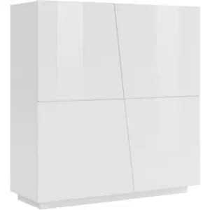 Comparateur de prix : Dmora - Buffet Dlorier Blanc brillant 120x43h126 cm