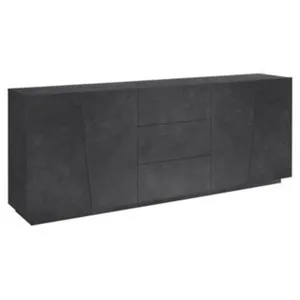 DMORA Buffet effet bois ardoise 220x43h86 cm