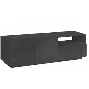 Dmora - Meuble TV Dlandon Ardoise 150x43h46 cm pas cher