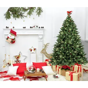 DMORA Sapin de Noël 150 cm Lapland, Pin artificiel, Arbre à effet réel, Sapin de Noël, 89x89 h150 cm, Vert pas cher