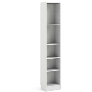 DMORA Bibliothèque albregio, etagère de bureau, porte-livre mobile, librairie, 41x27 h203 cm, blanc pas cher