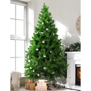 DMORA Sapin de Noël 210 cm Evergreen, Pin artificiel, Arbre à effet réel, Sapin de Noël, 124x124 h210 cm, Vert pas cher