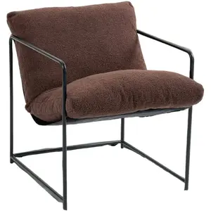 Dmora Fauteuil en tissu marron 92x67 cm