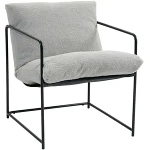 Dmora Fauteuil en tissu gris 92x67 cm pas cher