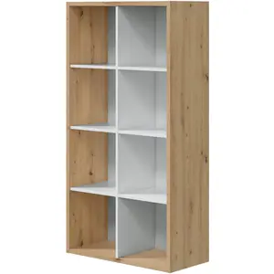 DMORA Bibliothèque effet bois beige, blanc 71x33 cm pas cher