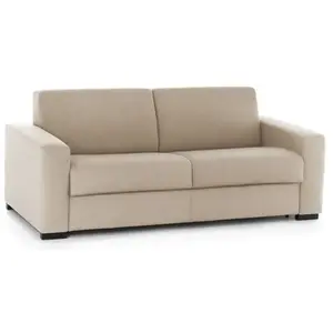 Talamo Italia Canapé lit 2 places en tissu beige 160x95h90 cm pas cher