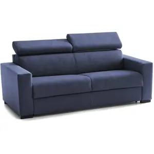Talamo Italia Canapé lit 2 places en tissu bleu 180x95h85 cm pas cher
