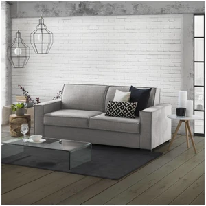 Talamo Italia Canapé lit 3 places en tissu gris 220x95 cm pas cher