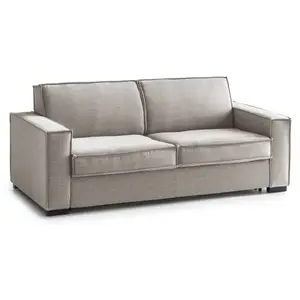 Talamo Italia Canapé lit 3 places en tissu tourterelle 220x95 cm pas cher