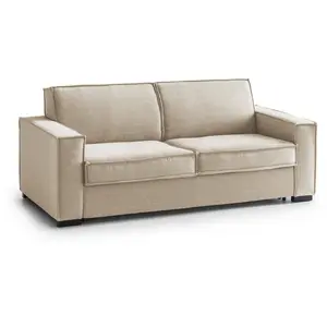 Talamo Italia Canapé lit 3 places en tissu beige 220x95h90 cm pas cher