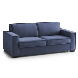 Canapé lit 2 places en tissu bleu 180x95h90 cm