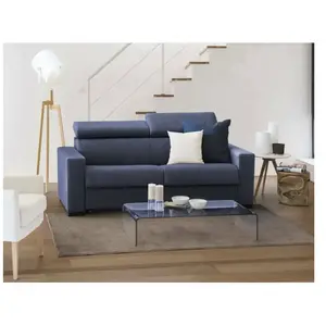 Talamo Italia Canapé lit 3 places en tissu bleu 200x95 cm