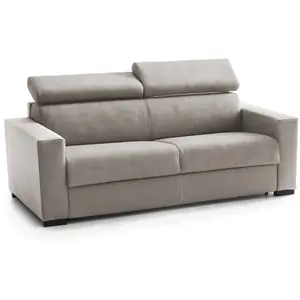 Talamo Italia Canapé lit 3 places en tissu tourterelle 200x95 cm pas cher