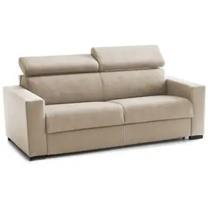Talamo Italia Canapé lit 3 places en tissu beige 220x95 cm pas cher