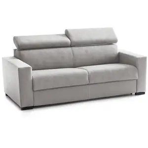 Talamo Italia Canapé lit 2 places en tissu gris 160x95 cm pas cher