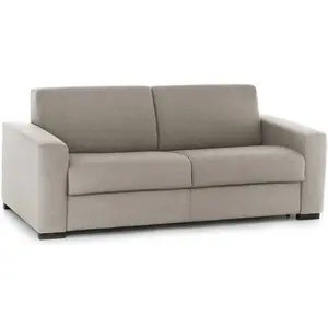 Talamo Italia Canapé fixe 3 places en tissu tourterelle 180x95 cm pas cher