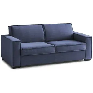 Talamo Italia Canapé fixe 2 places en tissu bleu 140x95 cm pas cher