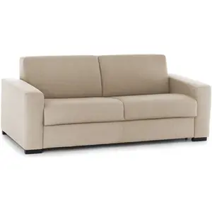 Talamo Italia Canapé fixe 3 places en tissu beige 180x95 cm pas cher