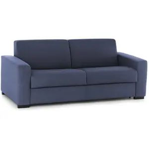 Talamo Italia Canapé fixe 3 places en tissu bleu 180x95 cm pas cher