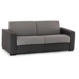 Talamo Italia Canapé fixe 3 places en tissu gris, anthracite 180x95 cm pas cher