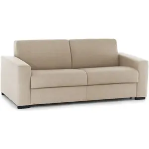 Talamo Italia Canapé fixe 2 places en tissu beige 140x95 cm pas cher