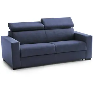 Talamo Italia Canapé fixe 2 places en tissu bleu 160x95 cm pas cher