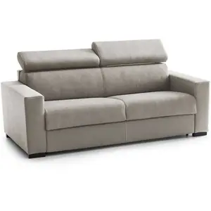 Talamo Italia Canapé fixe 2 places en tissu tourterelle 160x95 cm pas cher